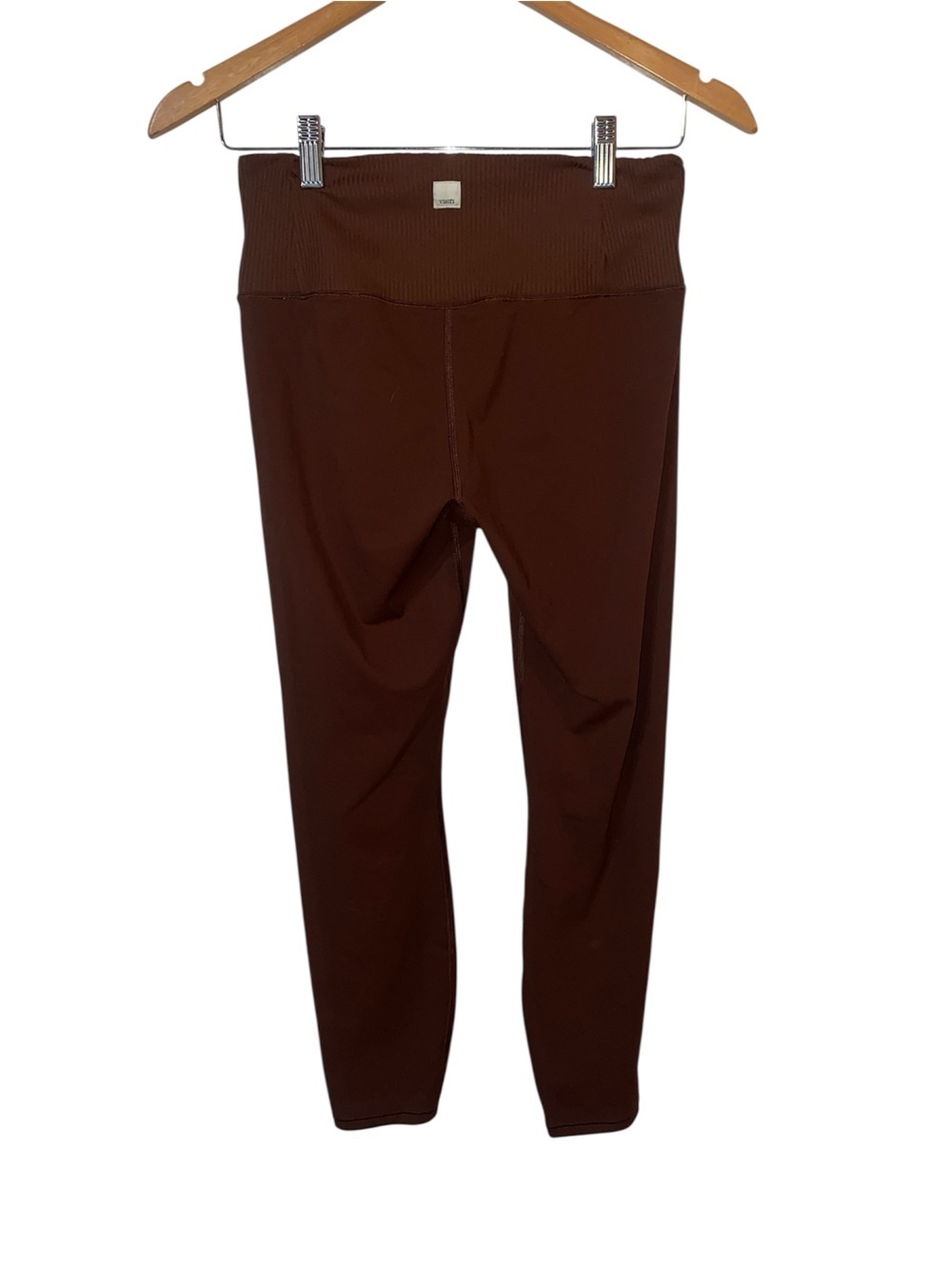 Vuori Brown Rib Studio Performance Leggings Medium Compression Smooth Activewear - Picture 2 of 5